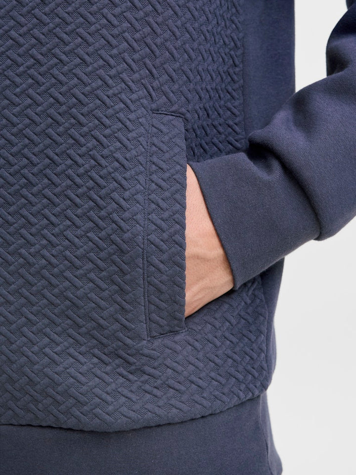Jprblufrankie Sweat Zip High Neck - Navy