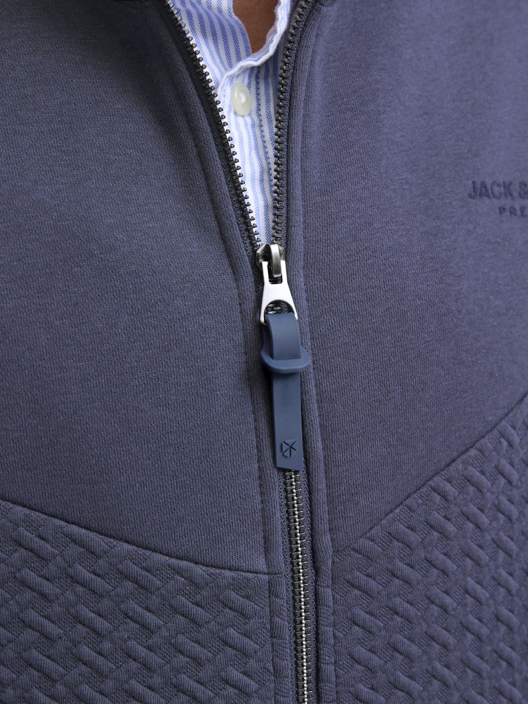 Jprblufrankie Sweat Zip High Neck - Navy