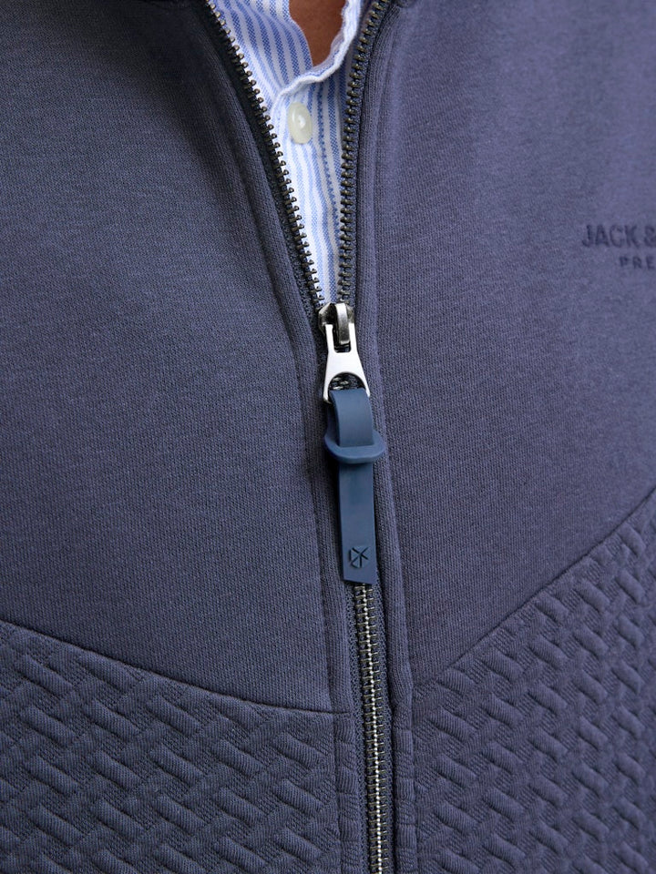 Jprblufrankie Sweat Zip High Neck - Navy