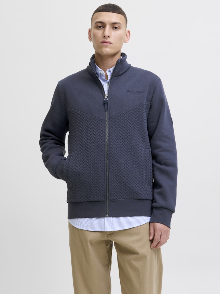 Jprblufrankie Sweat Zip High Neck - Navy