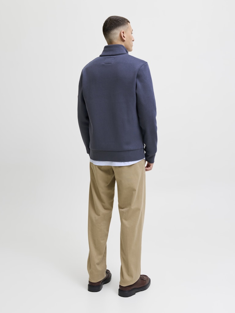Jprblufrankie Sweat Zip High Neck - Navy