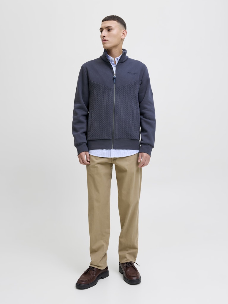 Jprblufrankie Sweat Zip High Neck - Navy