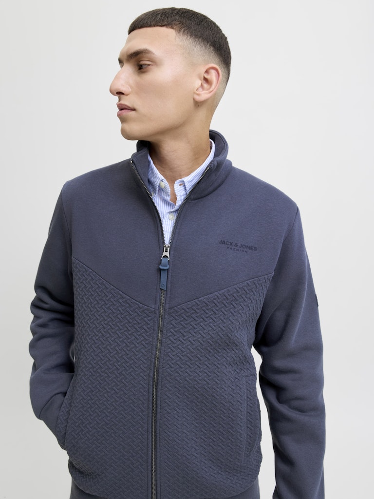 Jprblufrankie Sweat Zip High Neck - Navy