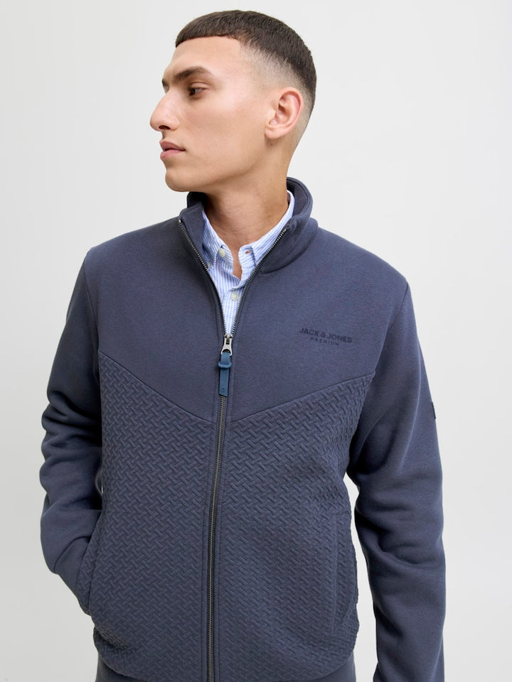 Jprblufrankie Sweat Zip High Neck - Navy