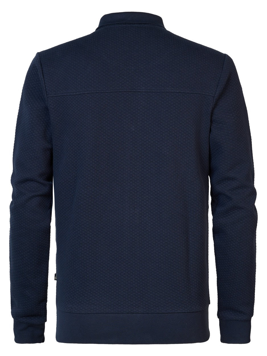 M-3040-swc343 Sweater Collar Zip - Navy