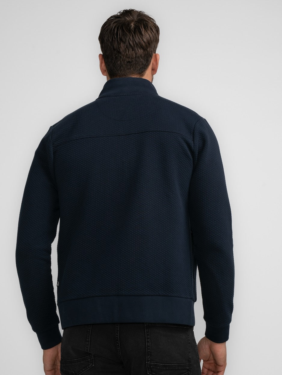 M-3040-swc343 Sweater Collar Zip - Navy