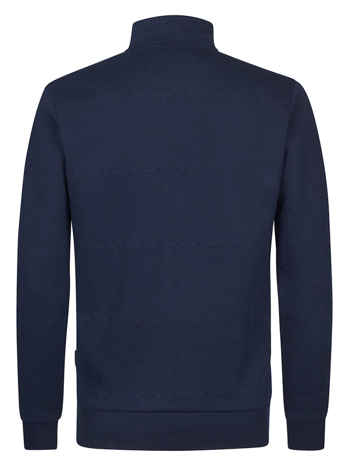 Men Sweater Collar Zip - Navy