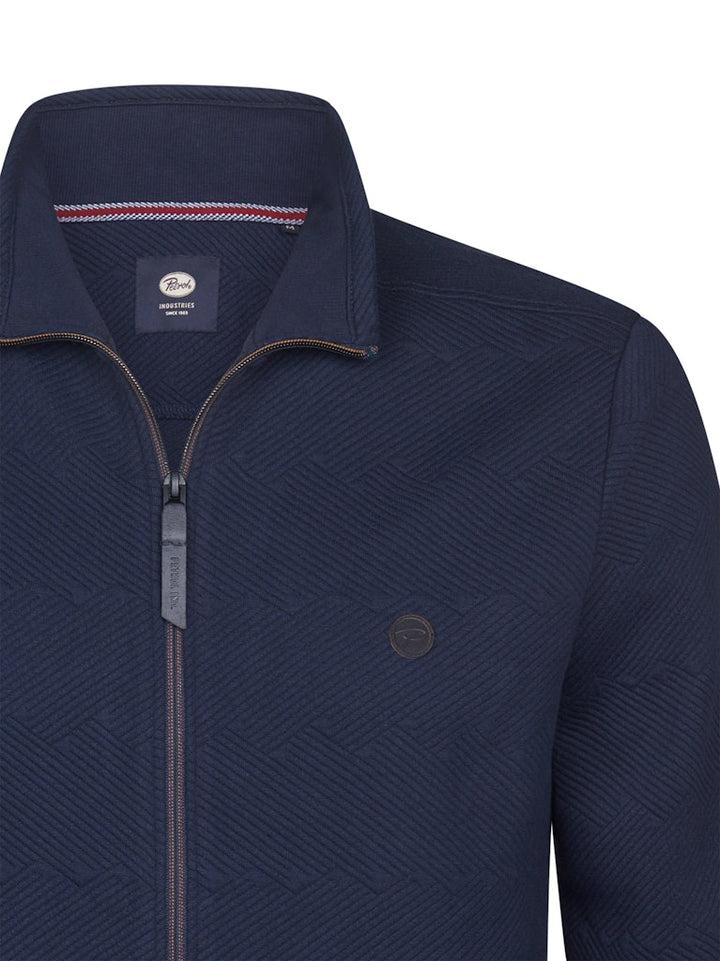 Men Sweater Collar Zip - Navy