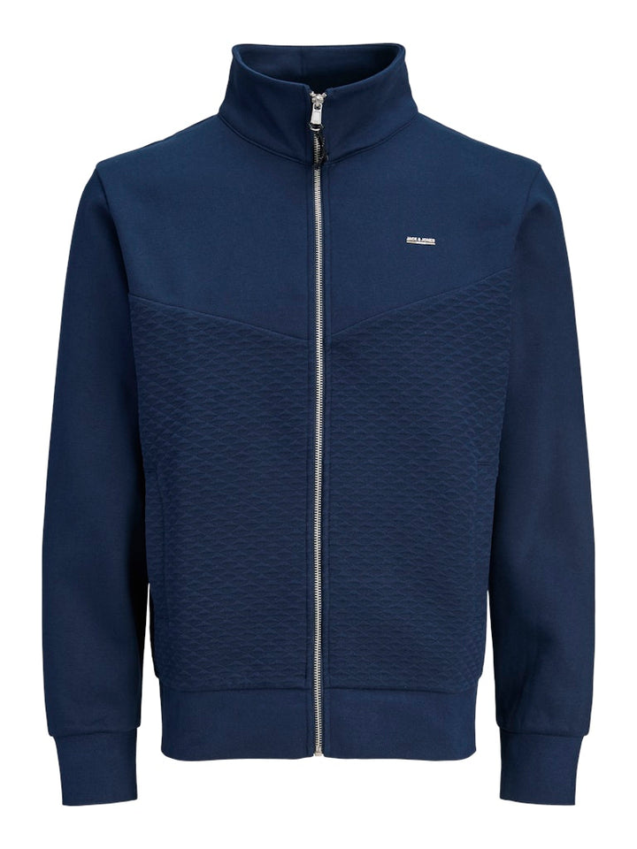 Jprblufrankie Sweat Zip High Neck Smu - Navy