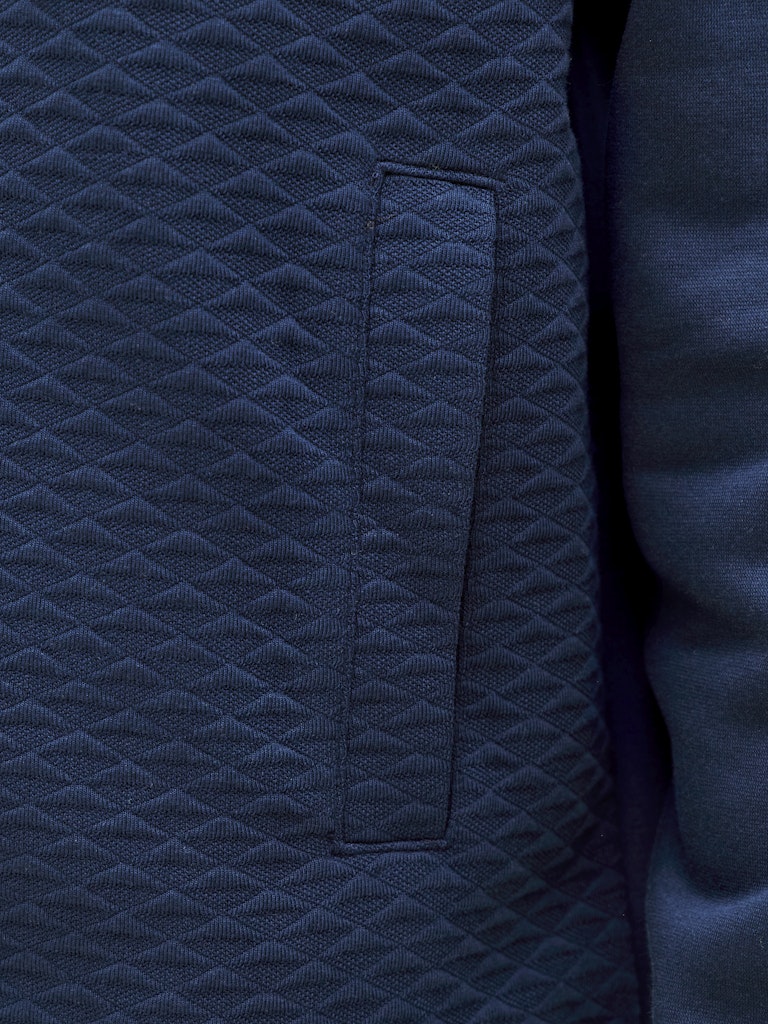 Jprblufrankie Sweat Zip High Neck Smu - Navy