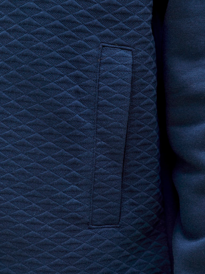 Jprblufrankie Sweat Zip High Neck Smu - Navy