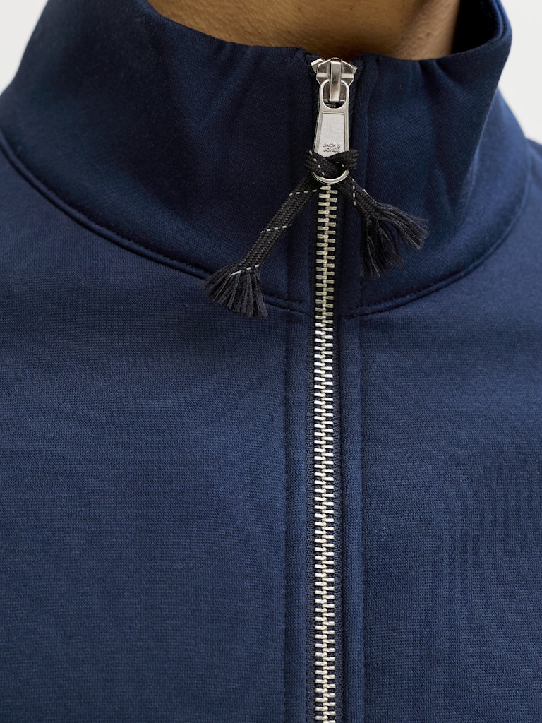 Jprblufrankie Sweat Zip High Neck Smu - Navy