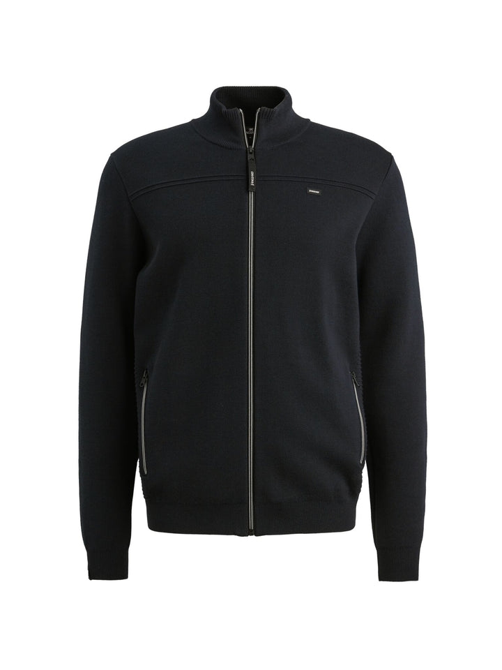 Zip Jacket Cotton Modal Bonded - Navy