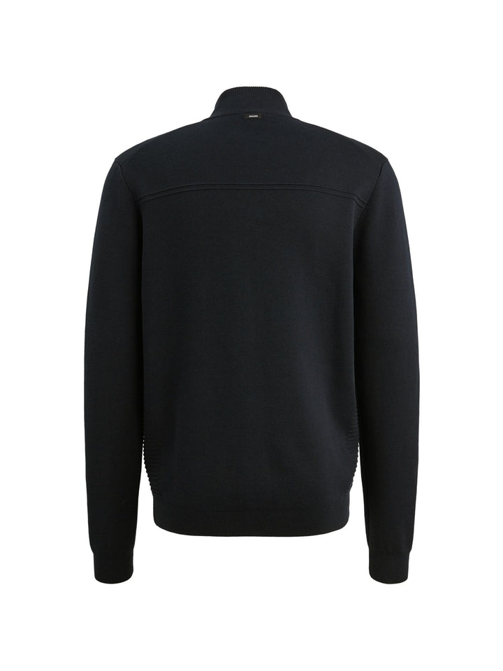 Zip Jacket Cotton Modal Bonded - Navy