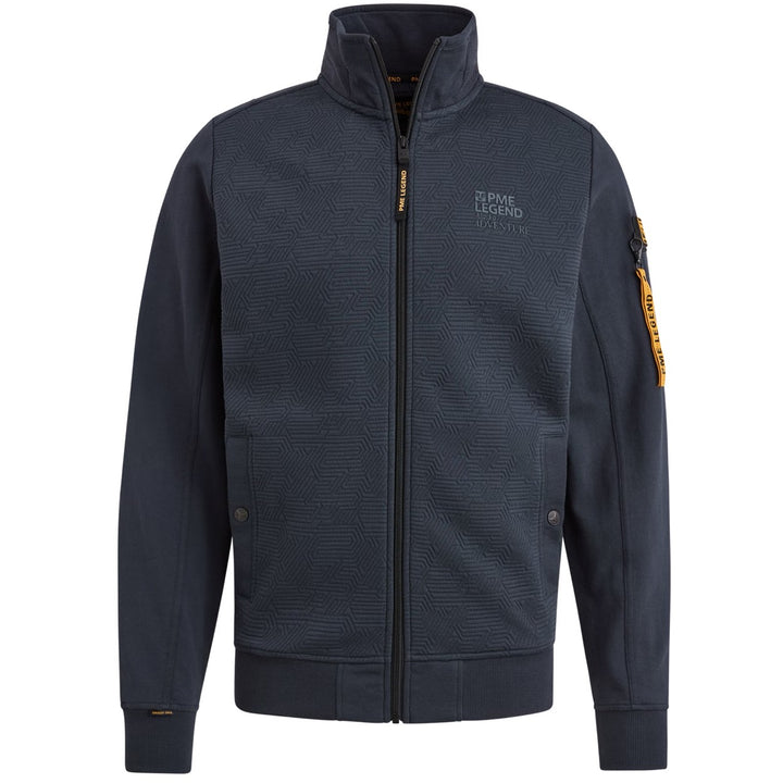 Zip Jacket Jacquard Interlock Swea - Navy