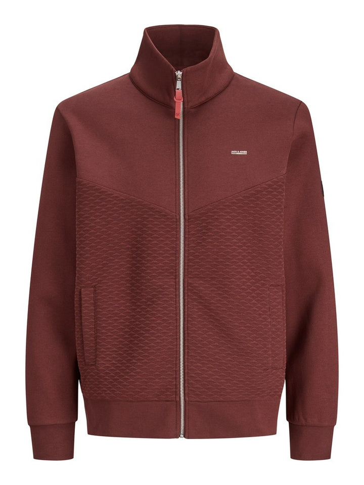 Jprblufrankie Sweat Zip High Neck Smu - Bordeaux