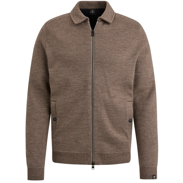 Zip Jacket Wool Blend Bonded - Taupe