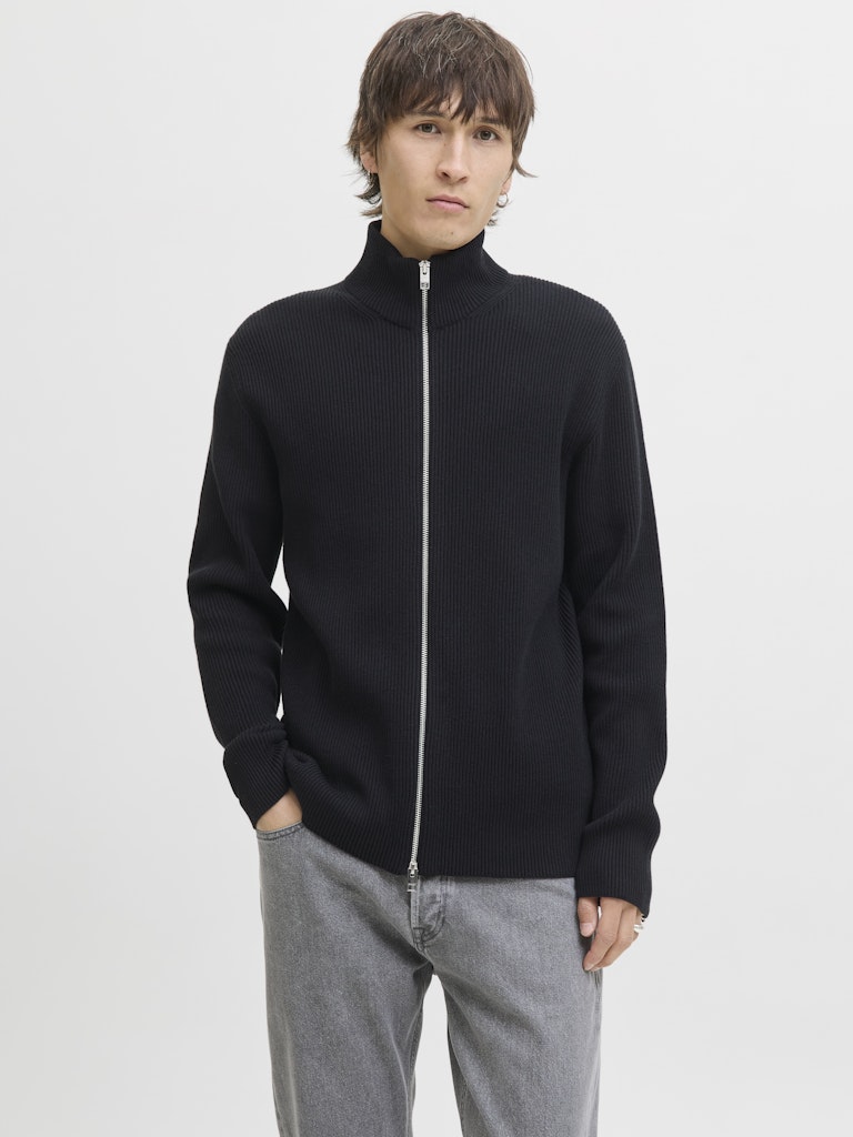 Jjeperfect Knit Zip Cardigan Sn - Zwart
