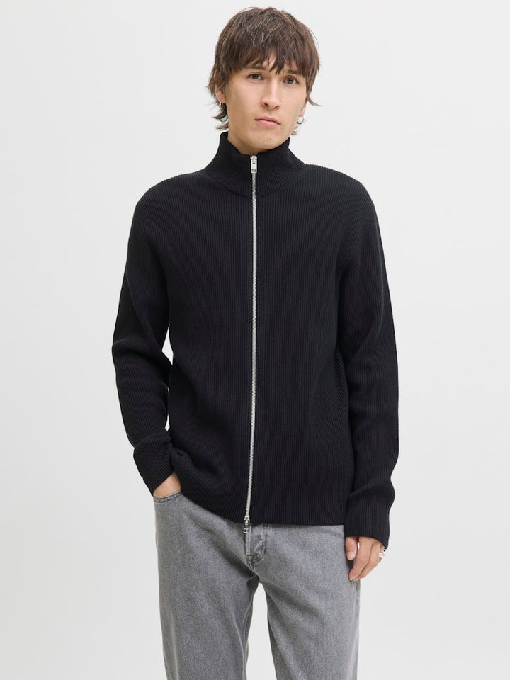 Jjeperfect Knit Zip Cardigan Sn - Zwart