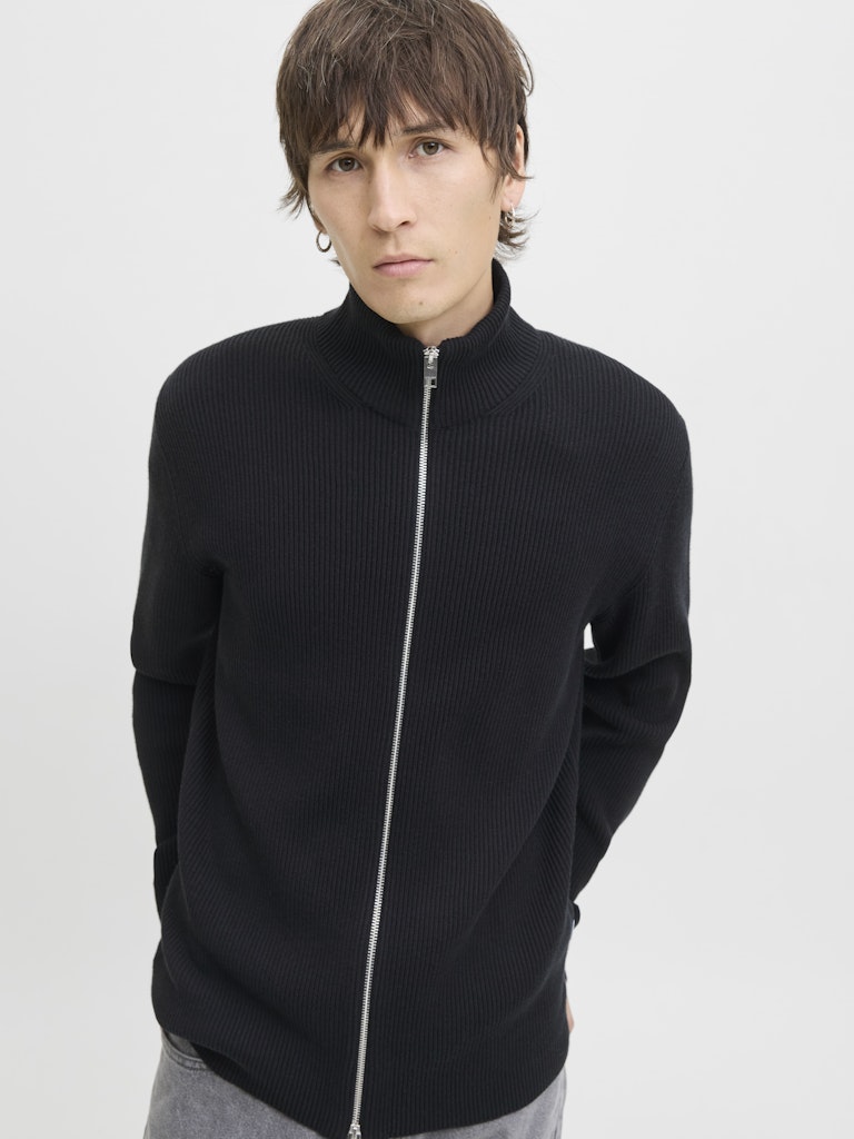Jjeperfect Knit Zip Cardigan Sn - Zwart