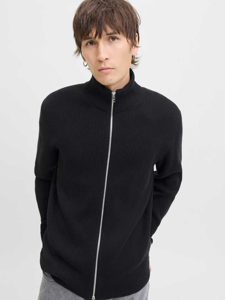 Jjeperfect Knit Zip Cardigan Sn - Zwart