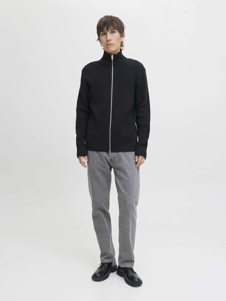 Jjeperfect Knit Zip Cardigan Sn - Zwart