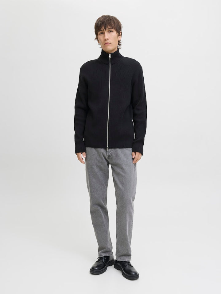 Jjeperfect Knit Zip Cardigan Sn - Zwart