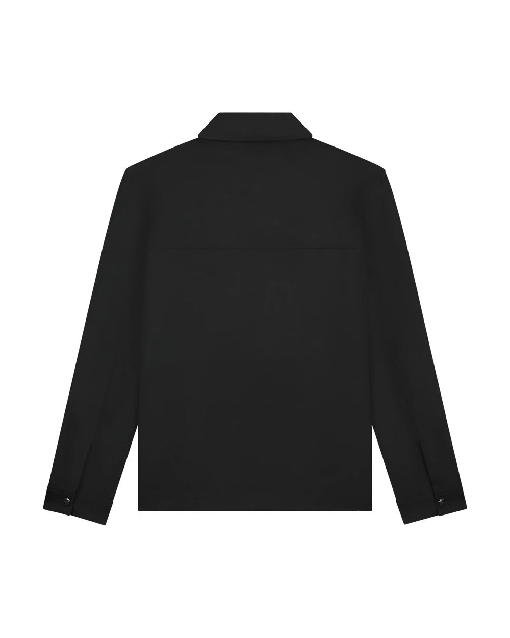 Textured Zip Overshirt - Zwart