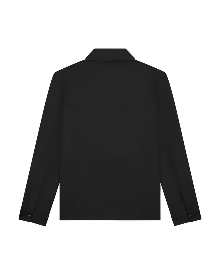 Textured Zip Overshirt - Zwart