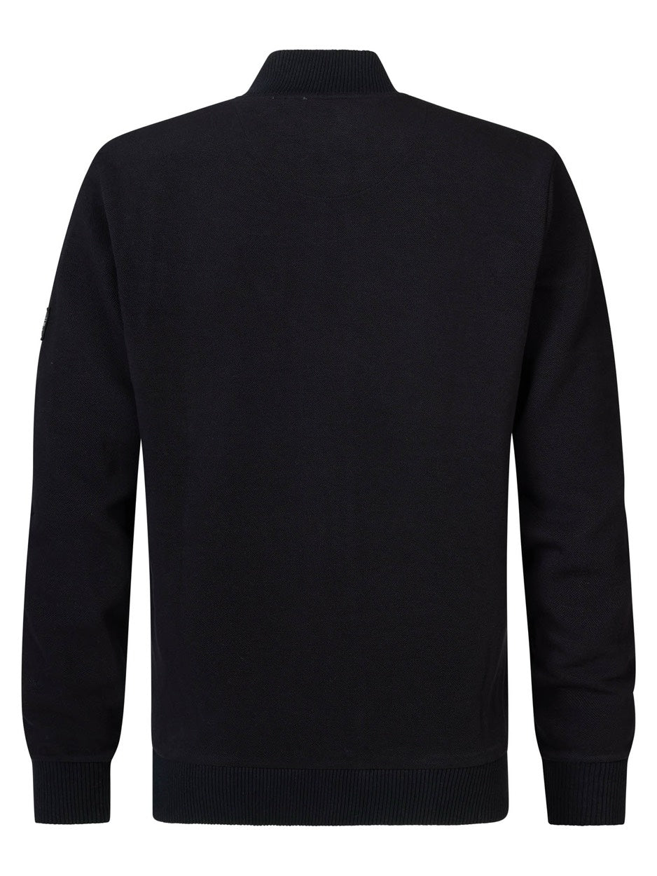 Sweater Collar Zip - Zwart