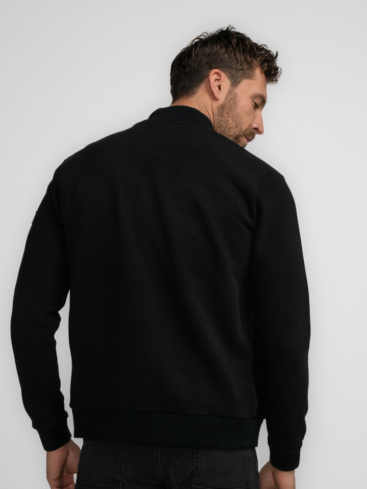 Sweater Collar Zip - Zwart