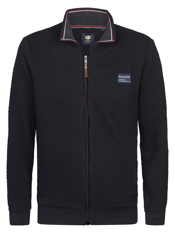 Men Sweater Collar Zip - Zwart