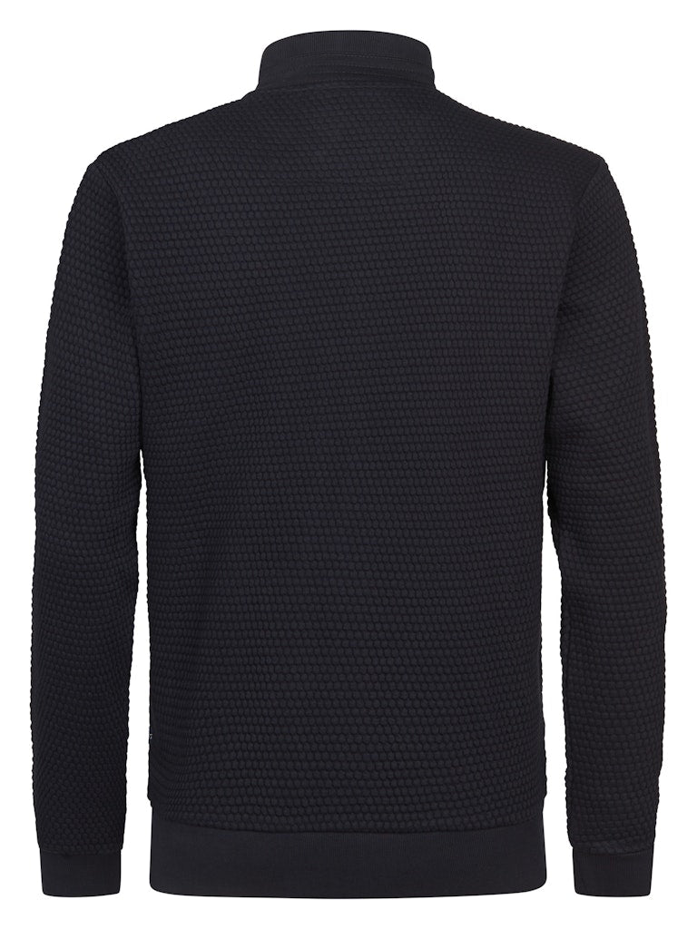 Men Sweater Collar Zip - Zwart