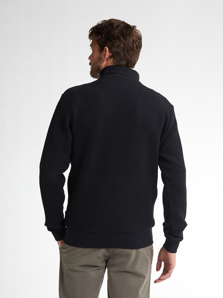 Men Sweater Collar Zip - Zwart