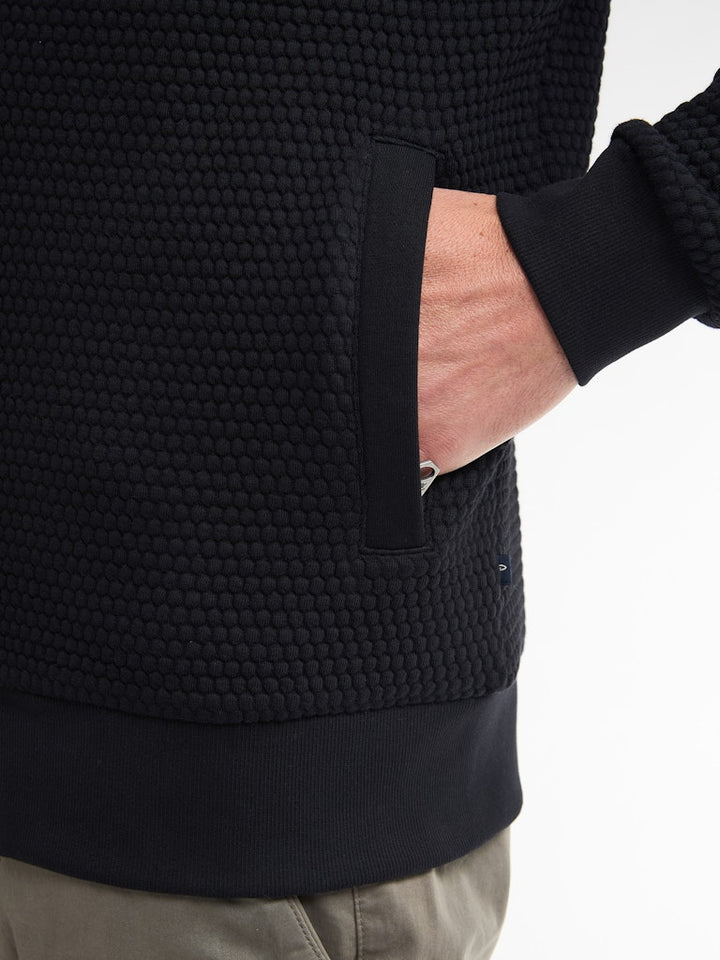 Men Sweater Collar Zip - Zwart
