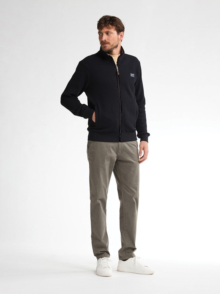 Men Sweater Collar Zip - Zwart