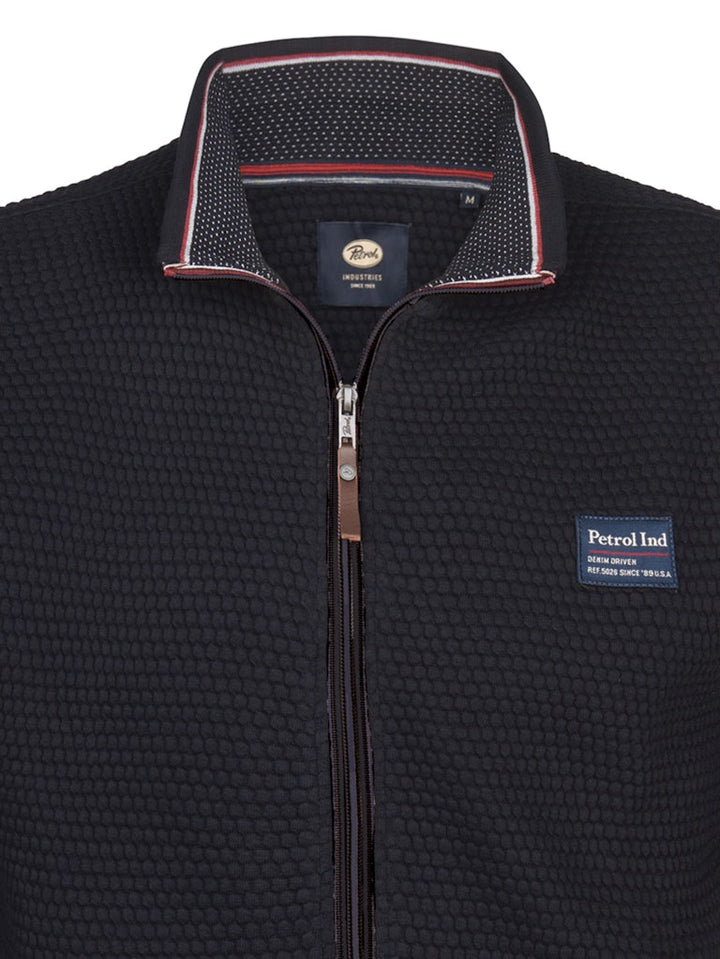Men Sweater Collar Zip - Zwart