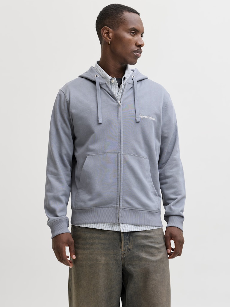 Jornorrebro Emb Sweat Zip Hood Noos - Grijs