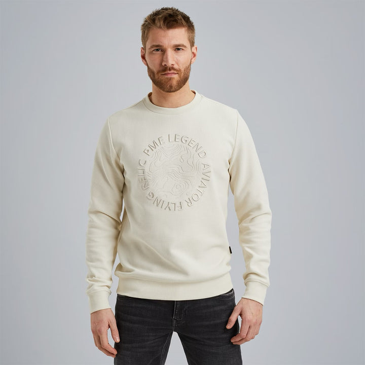 Crewneck Waffle Jersey - Lichtgrijs