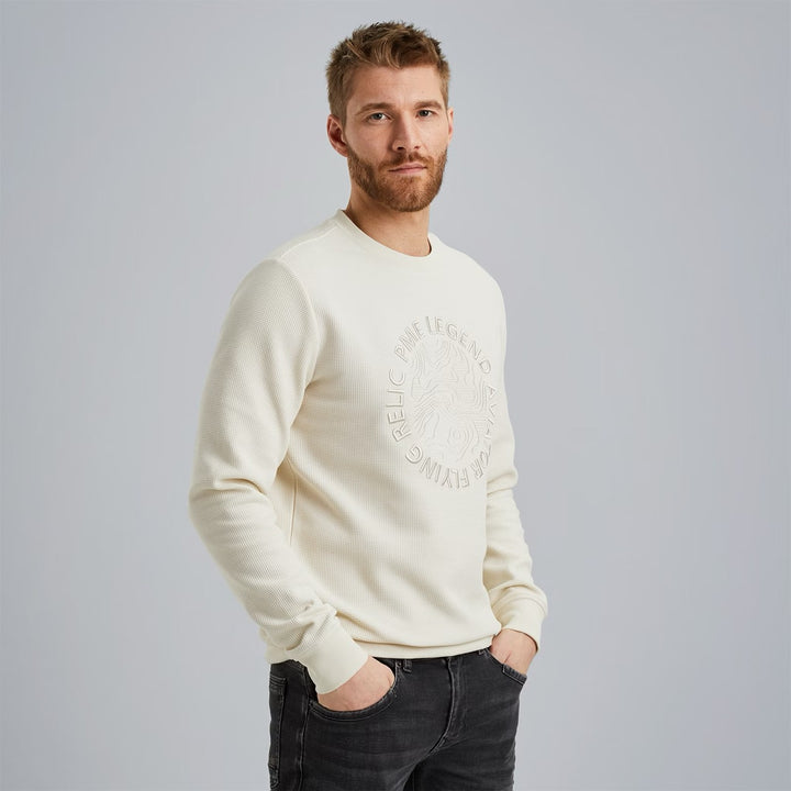 Crewneck Waffle Jersey - Lichtgrijs