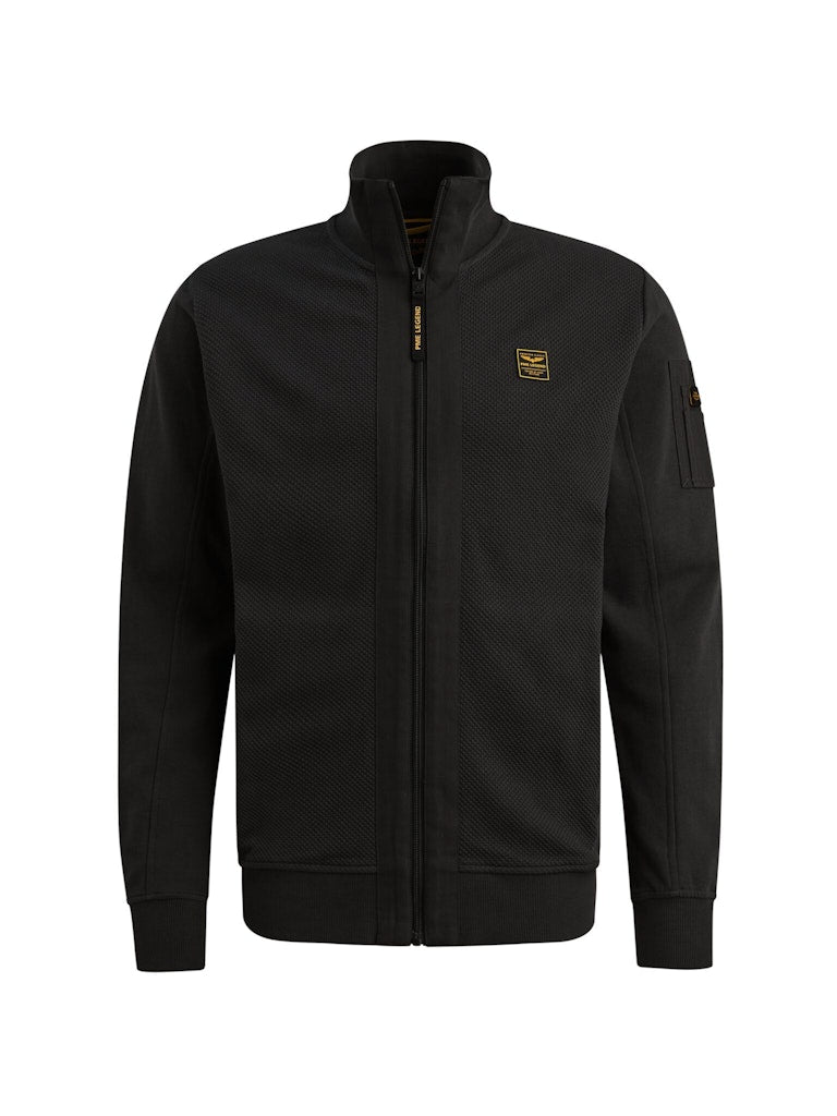 Zip Jacket Jacquard Structure - Antraciet