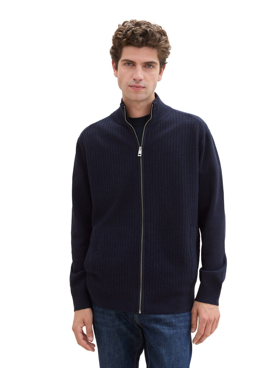 Cosy Stucture Knitted Jeacket - Navy