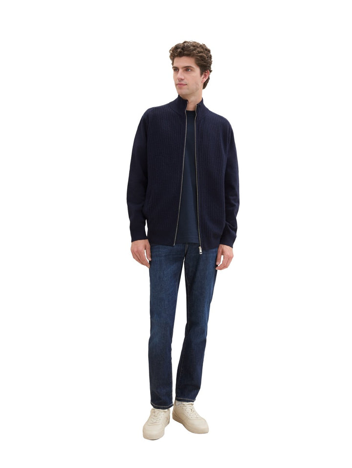 Cosy Stucture Knitted Jeacket - Navy