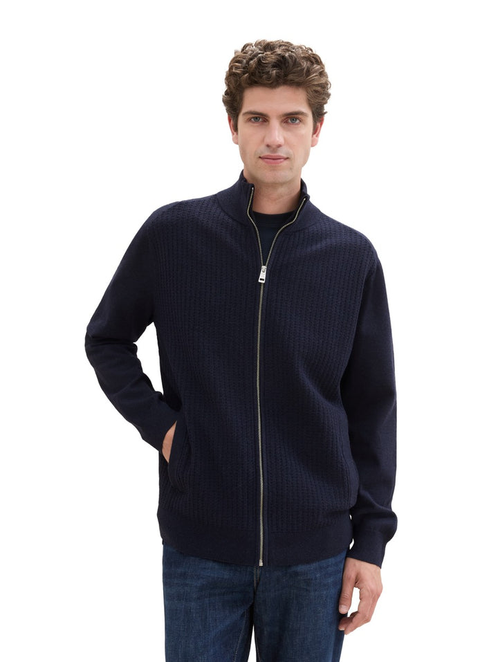 Cosy Stucture Knitted Jeacket - Navy