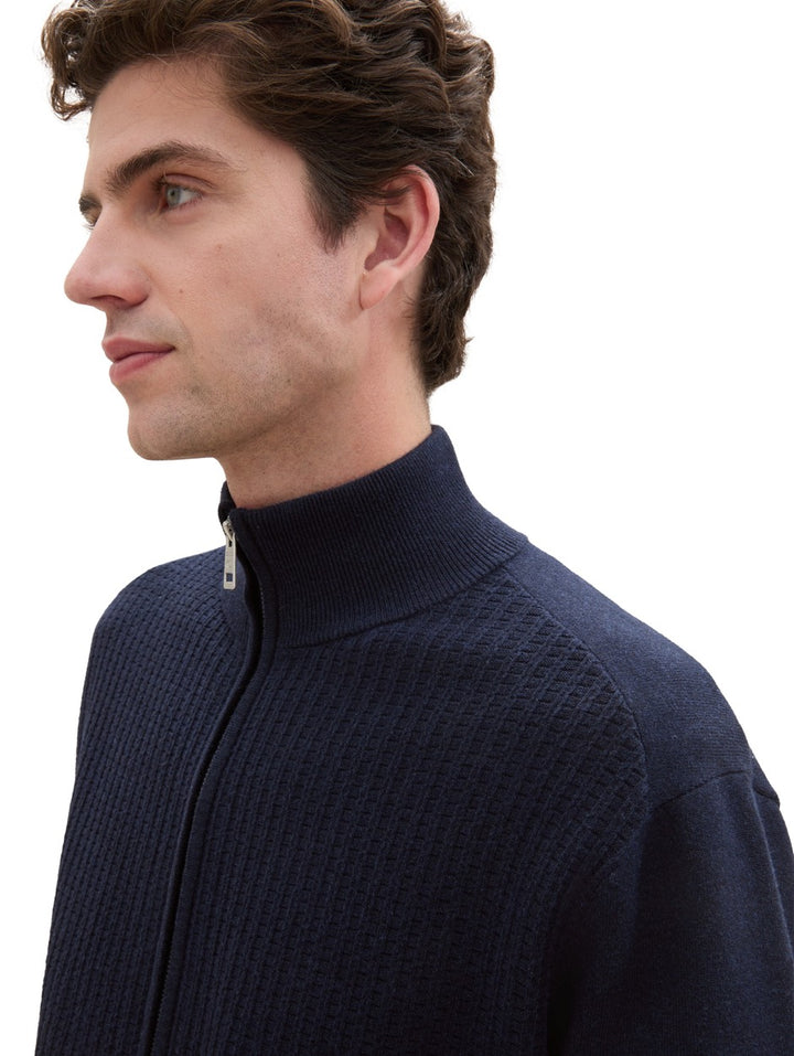 Cosy Stucture Knitted Jeacket - Navy