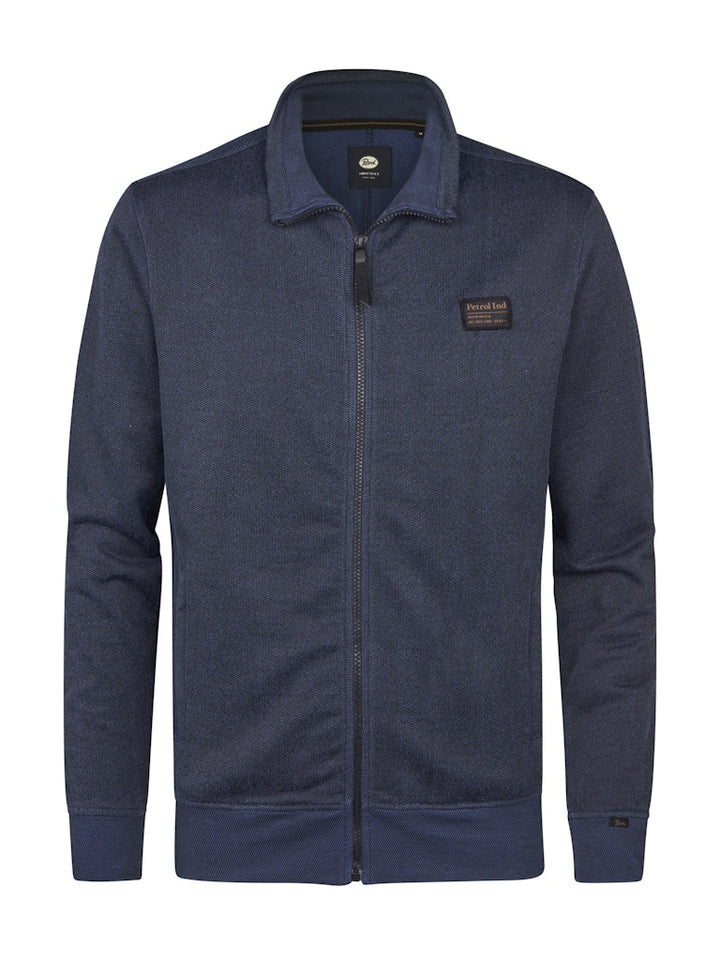 Men Sweater Collar Zip - Navy