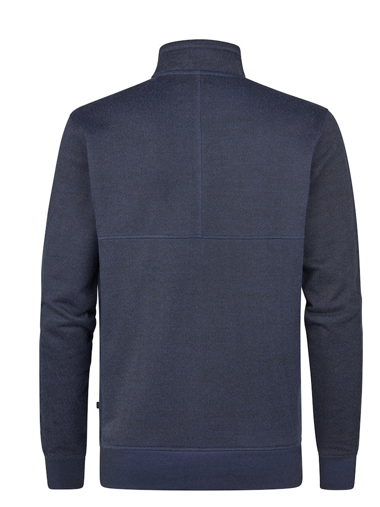 Men Sweater Collar Zip - Navy