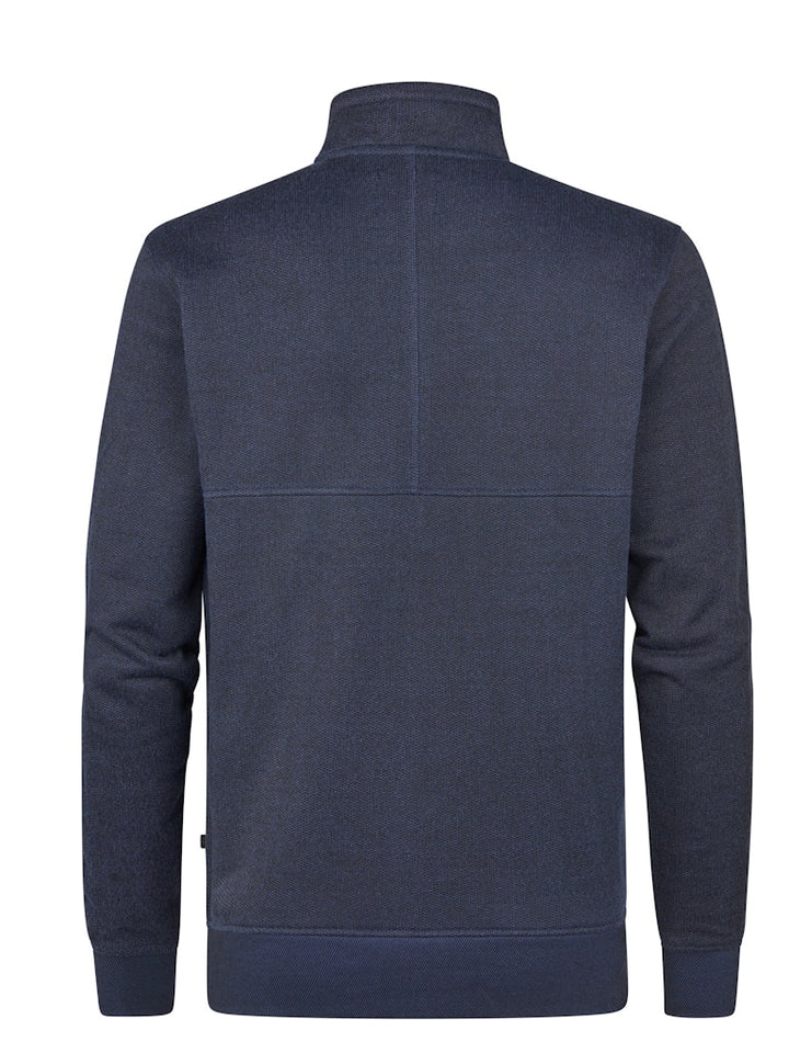 Men Sweater Collar Zip - Navy