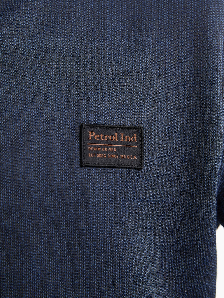 Men Sweater Collar Zip - Navy