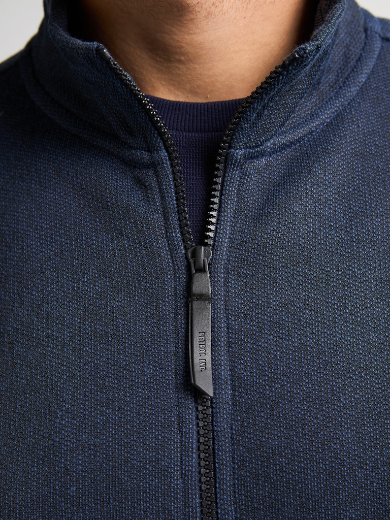 Men Sweater Collar Zip - Navy
